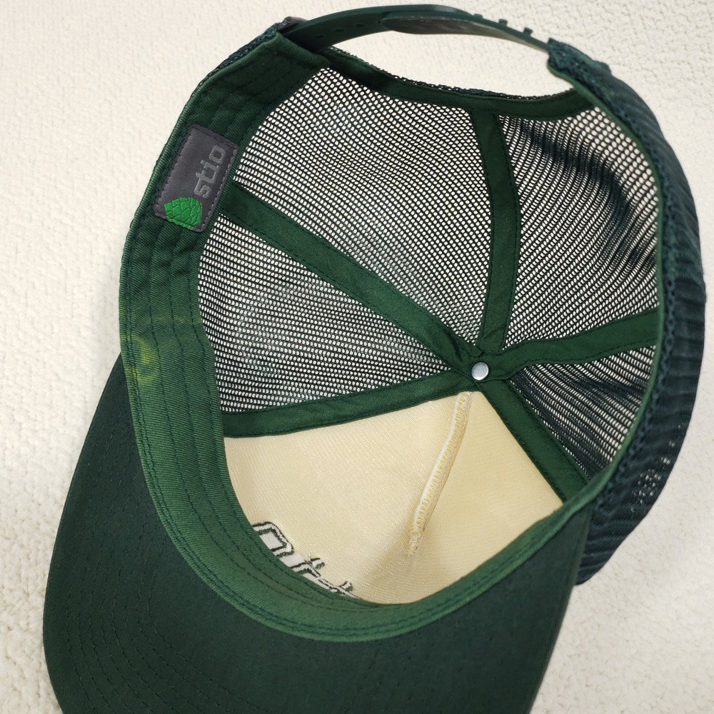Stio Trucker Hat Mens Green Topographic Map Snapback Mesh Cap Jackson Hole - Picture 5 of 6
